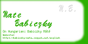 mate babiczky business card
